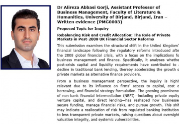 Research Conducted by University of Birjand Faculty Member: Transformation in Business Financing – The Role of Private Markets in the Post-Crisis UK Economy